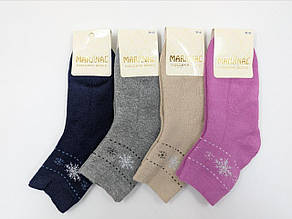 Шкарпетки жіночі махрові Marjinal теплі однотонні Сніжинка 36-40 12 пар/уп мікс кольрів