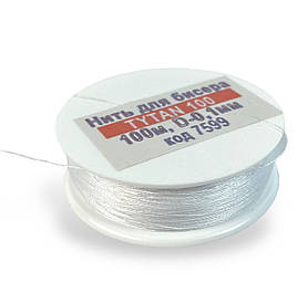 Нитка для бісеру TYTAN 100 d0,1мм 100м колір Білий