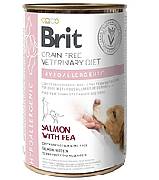 Консервований корм для собак с пищевой аллергией Brit GF Veterinary Diets Dog Hypoallergenic 400 г лосось