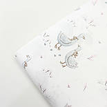 Бязь "Гуси з коричневим бантом" у рожевому листі" на білому № М-3161, фото 7