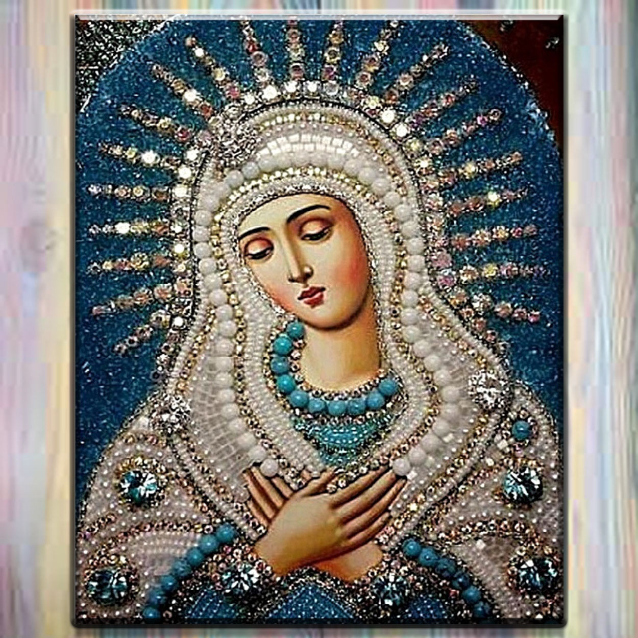 Алмазна вишивка на полотні з підрамником ТМ "My-Art", Ікона "Помилення" 40*50 см TN1016