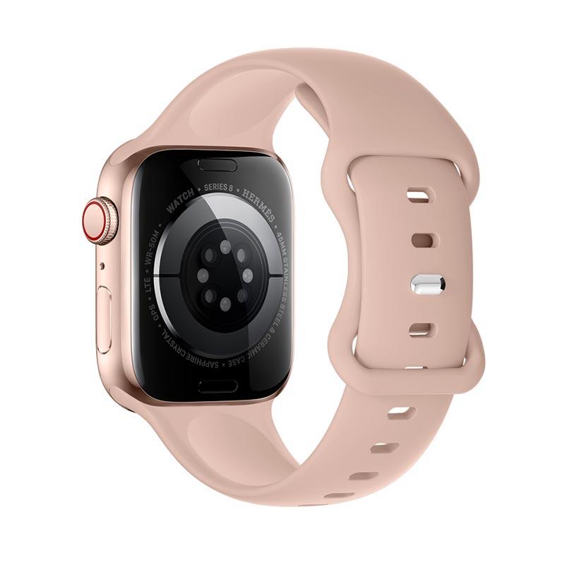 Ремінець для смарт-годинника Apple HOCO iWatch WA15 з 8-ми подібною пряжкою силіконовий 42 mm /44 mm / 45mm / 49 mm Powder Sand