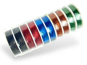 Дріт для бісеру та рукоділля 0,3мм 30м колір Асорті (упаковка 10шт)