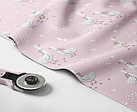 Бязь "Гуси з коричневим бантом" на рожевому № М-3162, фото 8