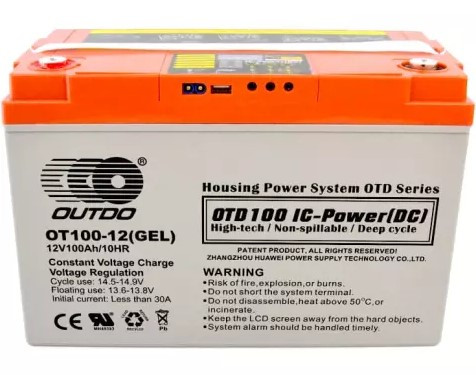 Акумулятор Outdo OT 100-12v(Gel), 100Ah, гелевий, LSD дисплей, USB, герметичний