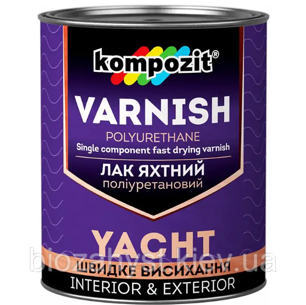 Лак яхтний поліуретановий /шовк. матовий 10 л Kompozit