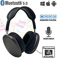 Беспроводные Bluetooth наушники-гарнитура с оголовьем Macaron с MP3/AUX/microSD Черные BMP