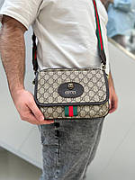 Мужская сумка через плечо Gucci Гучи кожа Модная Сумка Для Мужчин классическая ежедневная сумка
