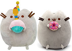 Набір м'яких іграшок ST Pusheen cat з кексом і пончиком 21х25 см Сірий (vol-9990) NC, код: 7697312