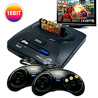 Игровая ретро приставка Сега телевизионная консоль 16 бит Sega-MD2для картриджей и 9 встроенных игр BMP