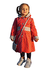 Модне кашемірове пальто для дівчинки з капюшоном розміри 92-110