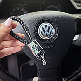 Шкіряний брелок для ключів з логотипом автомобіля Volkswagen шкіряний для автомобіля фольцваген, фото 2