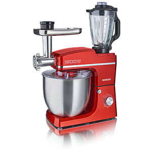 Кухонний комбайн 3в 1 (блендер, м'ясорубка, тістоміс) 1500 Вт червоний HEINRICH'S HKM 8083 ROT