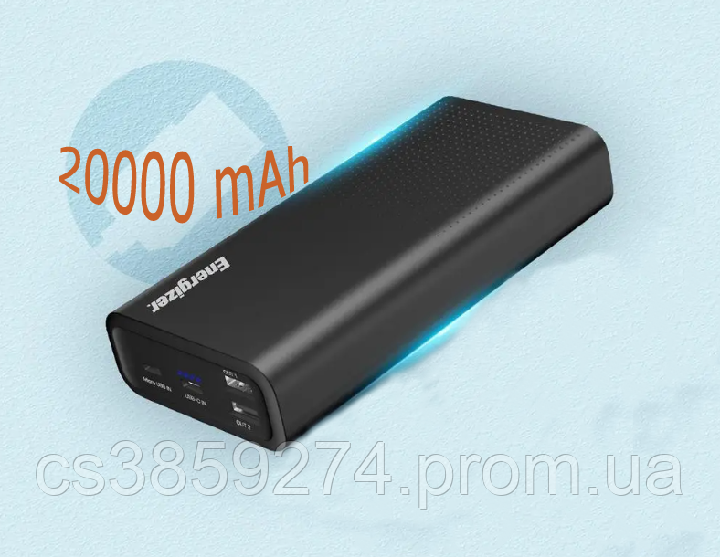 Повербанк 20000 mAh наружный аккумулятор, портативное зарядное устройство Power Bank Energizer UE20012 - фото 7 - id-p1966477320