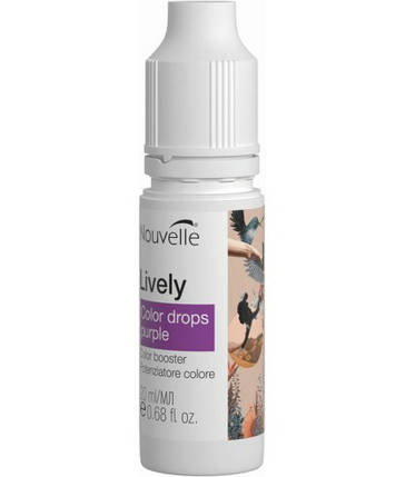 Кольоровий пігмент для волосся Nouvelle Lively Color Drops Purple Пурпуровий 20 мл, фото 1
