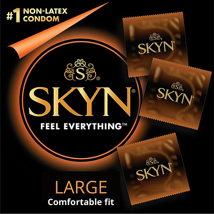 Презервативи SKYN LARGE 3 шт безлатексні великого розміру XL ширші та довші, фото 2