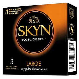 Презервативи SKYN LARGE 3 шт безлатексні великого розміру XL ширші та довші