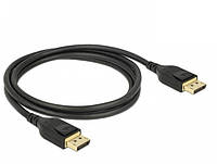 Кабель монітора-сигнальний Delock DisplayPort M M 1.0m v1.4 8K60Hz 19pin D4.5mm Sert. чорний SC, код: 7455558