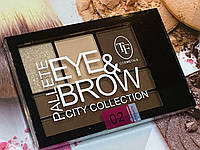 Палетка тіней для очей і брів EYE & BROW PALETTE CITY COLLECTION CTE28