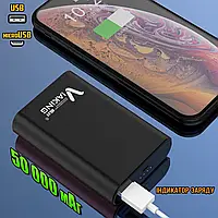 УМБ повербанк Power Bank Viaking V12N 50000mAh с LED индикатором заряда, USB, MicroUSB Черный BMP