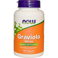 Гравиола NOW Foods Graviola 500 mg 100 Caps VK, код: 7645420