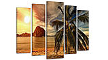 Модульна картина Poster-land Пляж Пальма Art-158_5 SC, код: 6502391, фото 2