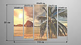 Модульна картина Poster-land Пляж Пальма Art-158_5 SC, код: 6502391, фото 3