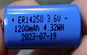 Літієві батарейки ER14250 1200 мА·год, 3,6 В, LiSOCl2