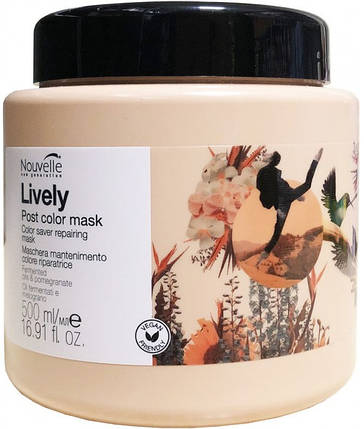 Маска після фарбування волосся Nouvelle Lively Post Color Mask 500 мл, фото 1
