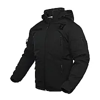 Куртка зимняя для полиции с липучками для шевронов/ Водоотталкивающая тактическая черная куртка с Omni-Heat 50