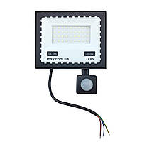 Прожектор LED 30W ULTRA Slim 220 V 2500 Lm 6500 K IP65 з датчиком руху TNSy