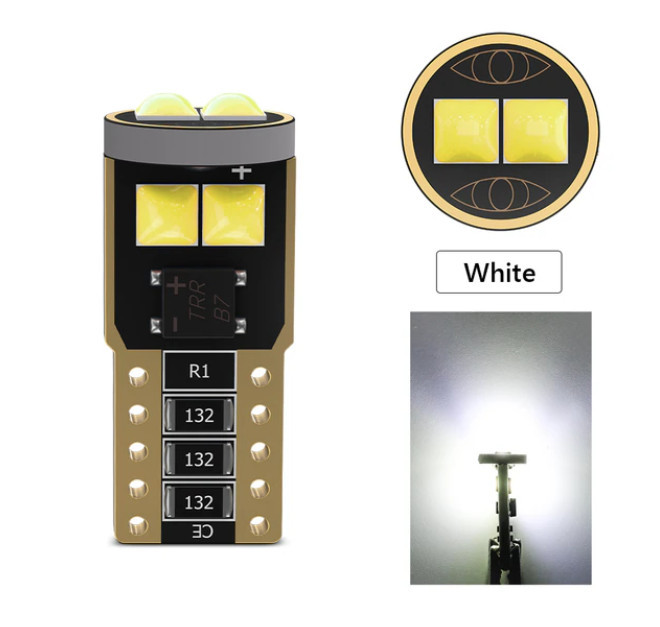 2 шт. T10 W5W обманка LED 6-SMD Автолампа світлодіодна 12-24В