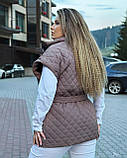 Гарна жіноча жилетка з плащової тканини на синтепоні 150 весна-осінь розміри батал, фото 10