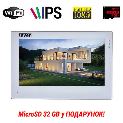 IP-відеодомофон 7 дюймів з Wi-Fi SEVEN DP-7577FHDW - IPS white, фото 2
