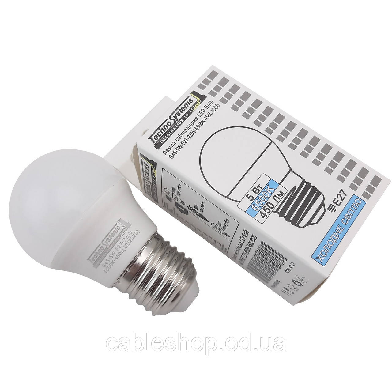 Лампа світлодіодна LED Bulb-G45-5W-E27-220V-6500K-450L ICCD (шар) TNSy
