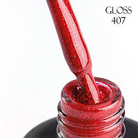 Гель-лак для ногтей GLOSS 407 (красный с микроблеском), 11 мл