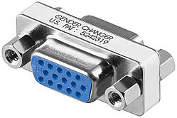 Перехідник моніторний Goobay VGA HD15 F F адаптер 1:1 Nickel срібний (75.03.3420) NC, код: 7453802