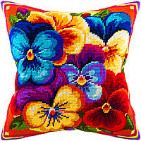Набір для вишивання декоративної подушки Чарівниця Веселка фіалок 40×40 см V-62 NC, код: 7243017