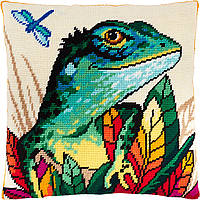 Набір для вишивання декоративної подушки Чарівниця Ящірка 40×40 см V-163 NC, код: 7243117