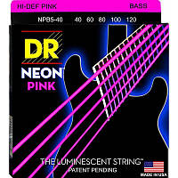 Струни для бас-гітари DR NPB5-40 Hi-Def Neon Pink K3 Coated Light Bass Guitar 5 Strings 40 12 NC, код: 6556142