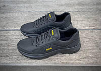 Ecco мужские весенние/летние/осенние черные кроссовки на шнурках. Демисезонные кожаные кроссы