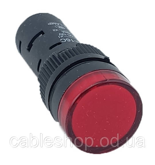 Лампа AD16DS d16mm червона 12V AC/DC TNSy, фото 1