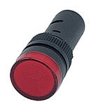 Лампа AD16DS d16mm червона 12V AC/DC TNSy, фото 2