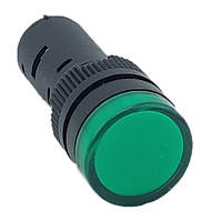 Лампа AD16DS d16mm зелена 12V AC/DC TNSy