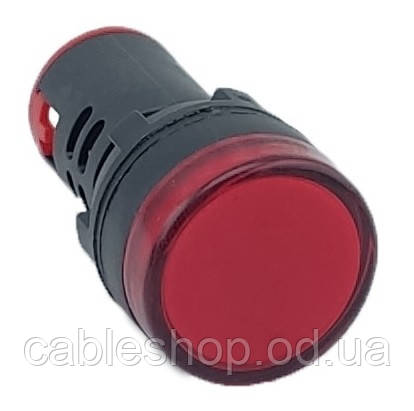 Лампа AD22DS d22mm красная 12V AC/DC TNSy, фото 1