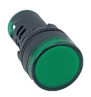 Лампа AD22DS d22mm зелена 12V AC/DC TNSy