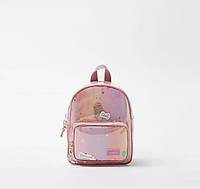 Детский розовый рюкзак c блесткам и красивым переливом  26×21