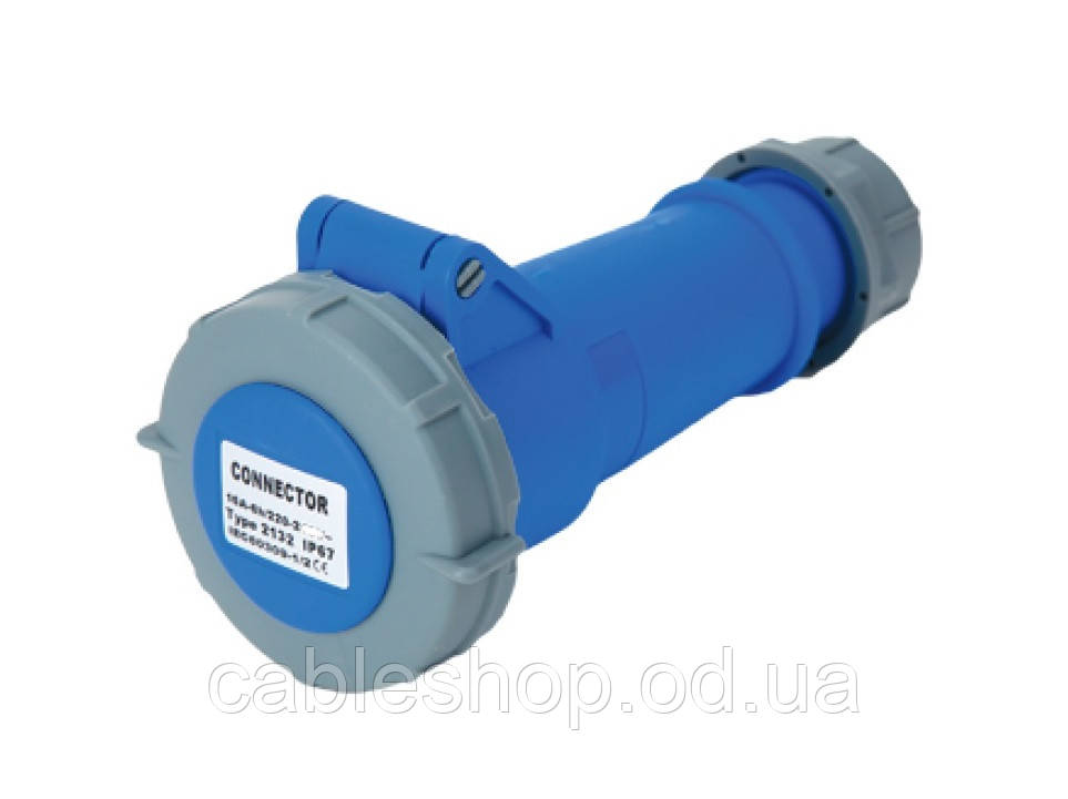 Розетка 2132 переносна 2Р+PE 16А 220В IP67 TNSy