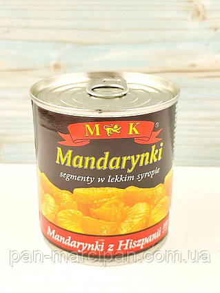 Консервовані мандарини часточками в сиропі MK Mandarynki 312 г (Польща)