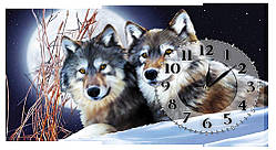 Настінний годинник на полотні Декор Карпати K-247 Пара Волків (psis34623) NC, код: 1224808